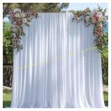 White Backdrop Curtain 10x10ft, 2 Panels