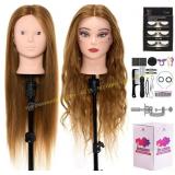 Mannequin Head with 80% Real Hair, 28"