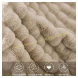 PHF P Bubble Rabbit Faux Fur Blanket Blue T CA