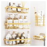 Liuoud Shower Rack 5Pcs Self Adhesive Gold