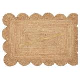 Weaving Cottage Scalloped Jute Rug 2x3ft
