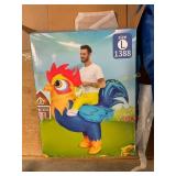 L inflatable rooster costume with 4 AA batteries