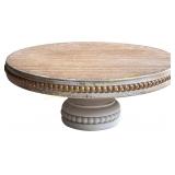 Dwellington 12" Round Wood Cake Stand Pedestal, bo