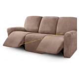 ULTICOR Velvet 8-Pcs Recliner Sofa Covers Sand