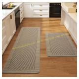 Kitchen Mats, 17"x30"+17"x47" Rug, Brown