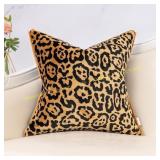 Yangest Black Velvet Leopard Pillow Cover 2ct.
