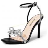 Dream Pairs Bowknots Crystal Sandals Heels