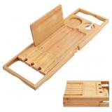 Utoplike Bamboo Bathtub Tray Caddy Organizer