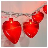 PASUTO Red Heart String Lights, 8.5Ft