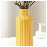 Mfacoy Ceramic Flower Vase, Minimalist, Yellow