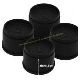 4 Sets 2" Black Furniture Risers for Bed/Couch