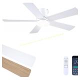 Ayaoty 48In Ceiling Fan with Light White