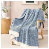 Wren songe Throw Blanket Cationic Dyeing Blue