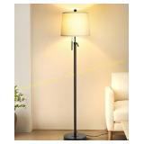 JUNNAI Floor Lamp with Beige Shade, 8W 3000K