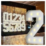 3FT Marquee Light Up Numbers - Number 2