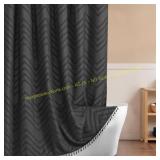 Inhousolu Boho Shower Curtain - Chevron Tassel & w