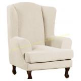 Turquoize Wingback Chair Covers, Beige