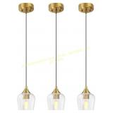 VONLUCE Pendant Lights, Brushed Gold, 3-Pack