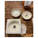 3ct white ceramic pet dishes