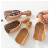 Wooden Scoops for Canisters 4PCS, 5" Scoop