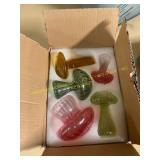 5ct glass mushrooms