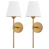 Bsmathom Wall Sconces Set 2, Brushed Brass