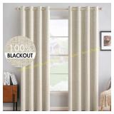 2ct MIULEE 100% Blackout Linen Curtains 52x84