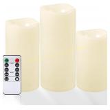 NURADA Flameless Candles 6-10" Set of 3