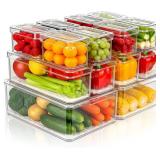 Fridge Organizer Bins Set with Lids (14)