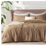 Bedsure Full Comforter Set   Brown Bedding