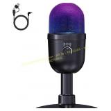 USB Gaming Condenser Mic for PC, RGB Black