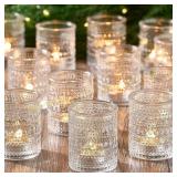 24 pk glass candle holders
