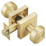Brushed Gold Door Knobs, Pismo, Square Rosette