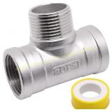 1" NPT Male x 1" NPT Female Tee, 304 SS, 3-Way