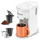 Horavie 1-Cup Coffee Maker, 6 12oz, White