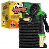 Flexi Hose with 8 Function Nozzle, 50 ft Black