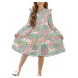 Girls Patchwork Long Sleeve Dress 3-14yrs size XL
