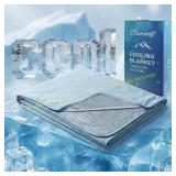 Bcareself Cooling Blanket, Queen Blue-Gray