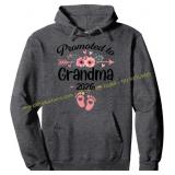 Promoted to Grandma Floral Pullover Hoodie