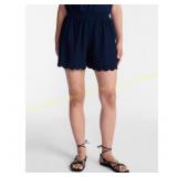 Time and Tru Linen Blend Shorts Scalloped Hem Med