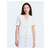 Free Assembly Cotton Cardigan with Sleeves