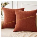 MIULEE 2-Pack Chenille Pillow Covers 18x18