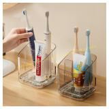 Toothbrush Holder with 3 Slots Wall Mount
