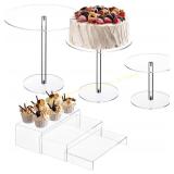 HBlife Clear Acrylic Cupcake Stand Set 3-Tier