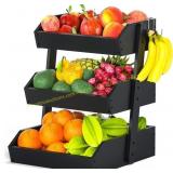 Gmtsl 3-Tier Fruit Bowl(Black)