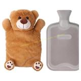 HomeTop Rubber Water Bottle with Bear Cover