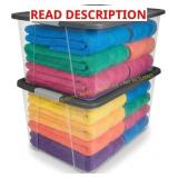 HOMZ 2-Pack Secure Latch Storage Bins, 64 Qt