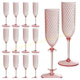 Pink Detachable Champagne Flutes 5.5 oz (24)