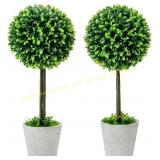 MyGift 14.5" Boxwood Topiary Pair