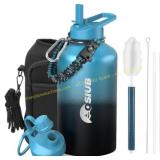 Insulated 64 oz Bottle, BPA-Free Indigo-Black